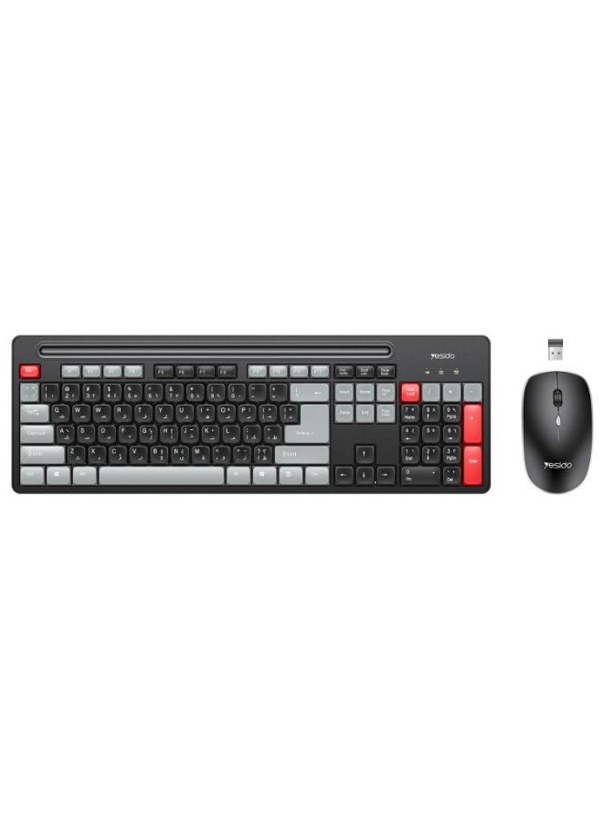 لوحة مفاتيح وماوس لاسلكية KB43 2.4G  (أسود)